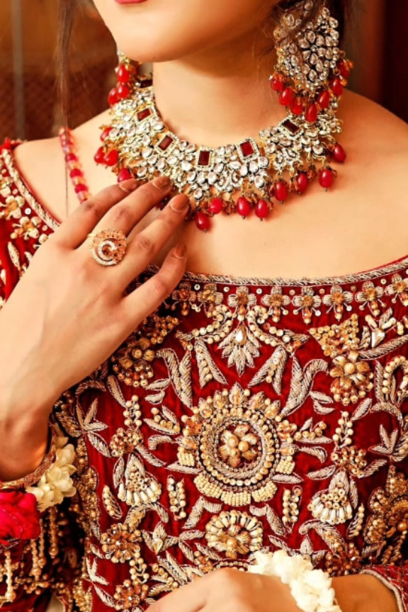 Red Velvet Crimson Lehnga