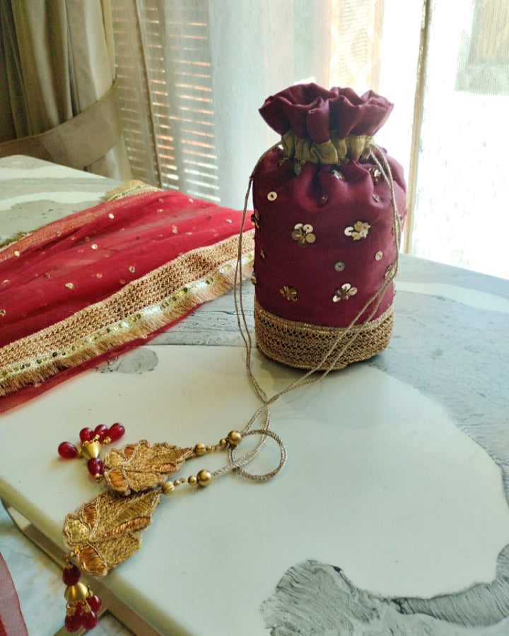 Rose Maroon pouch