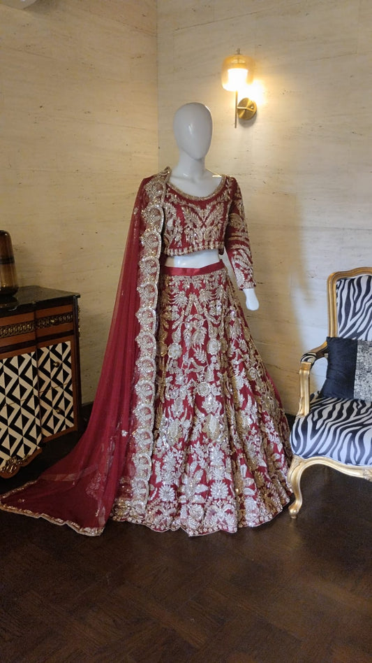 Red Rose Bridal Lehnga