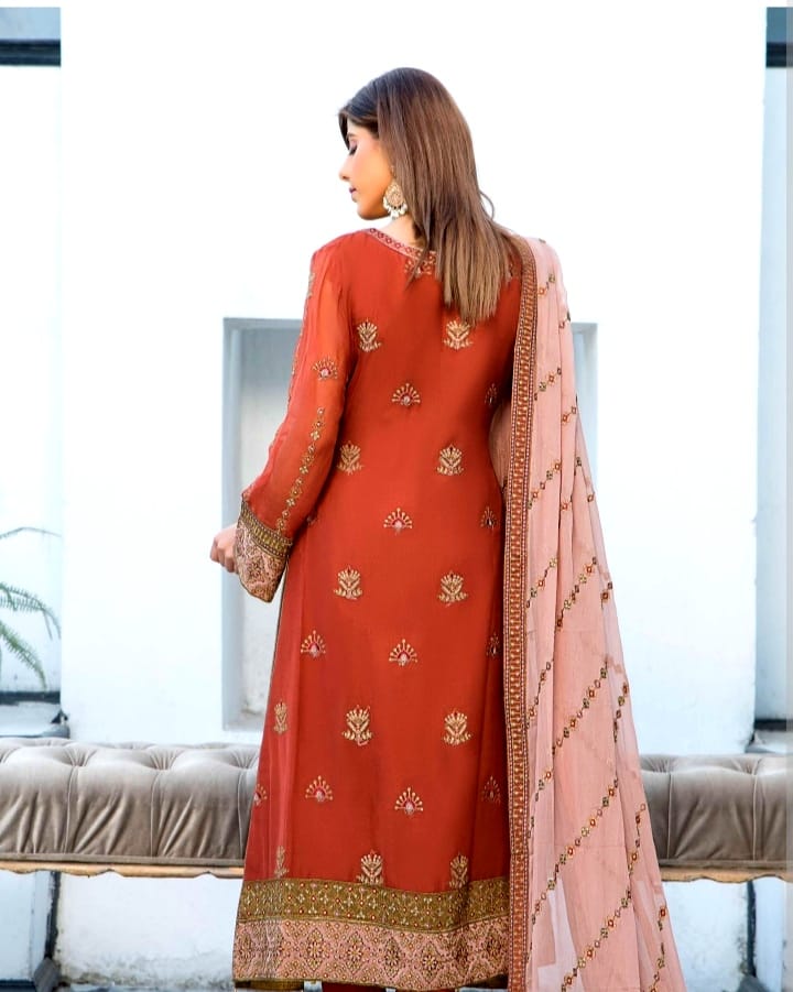 Embroided shaffon 3piece
