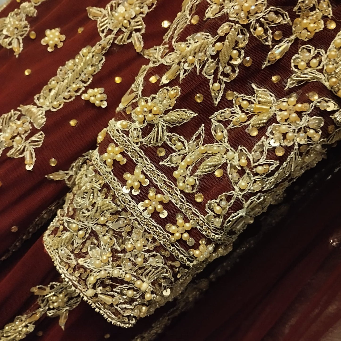 Maroon Open Gown Peshwas
