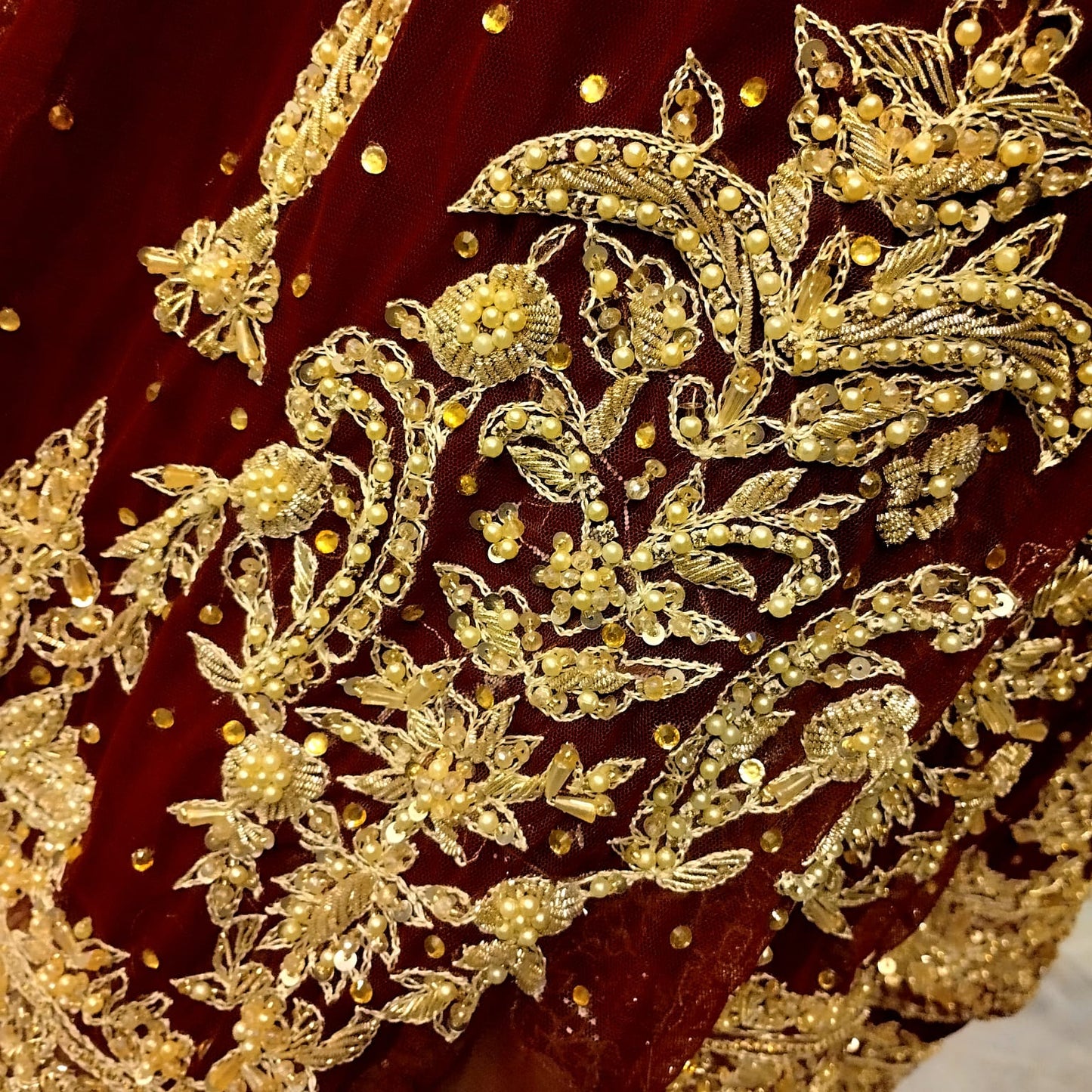 Maroon Open Gown Peshwas