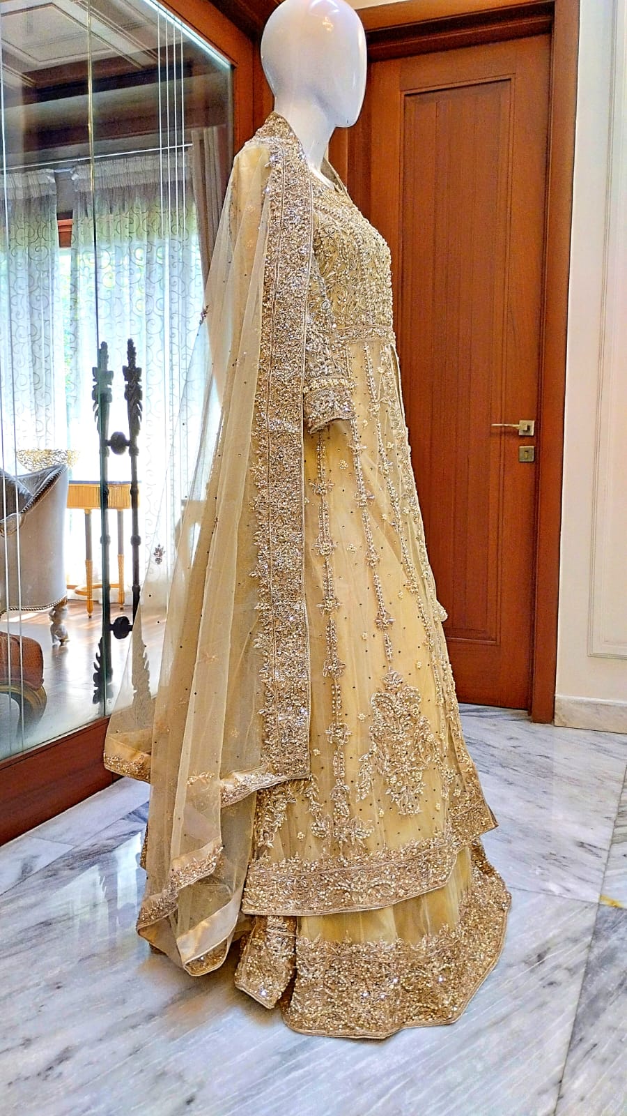 Maroon Open Gown Peshwas
