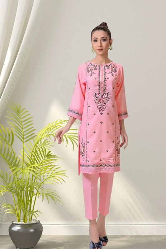 Embroided Stitched 3 piece