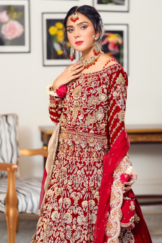 Red Velvet Crimson Lehnga