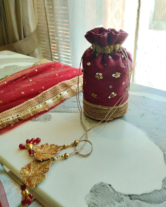 Rose Maroon pouch