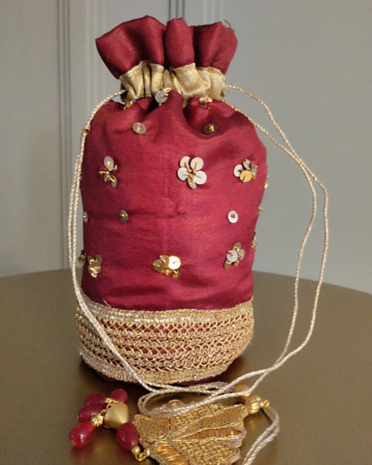 Rose Maroon pouch