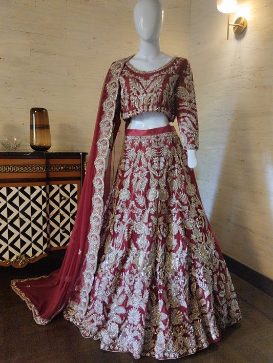 Red Rose Bridal Lehnga