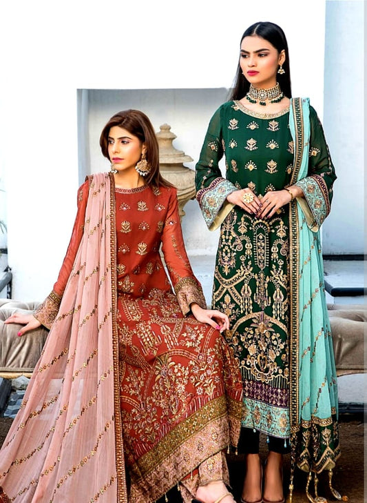 Embroided shaffon 3piece